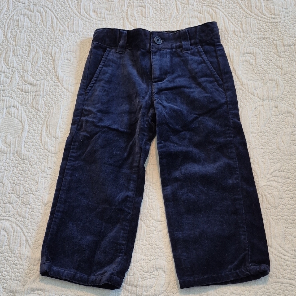 Janie and Jack boys 2T blue velvety dress pants adjustable waist VVGUC